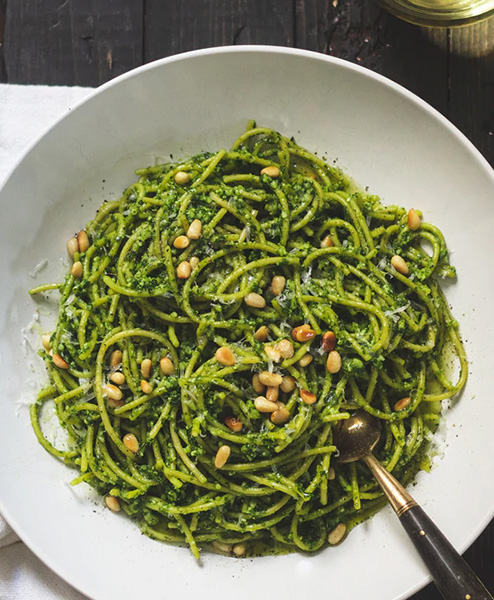 Pesto Veggie-Based Spaghetti