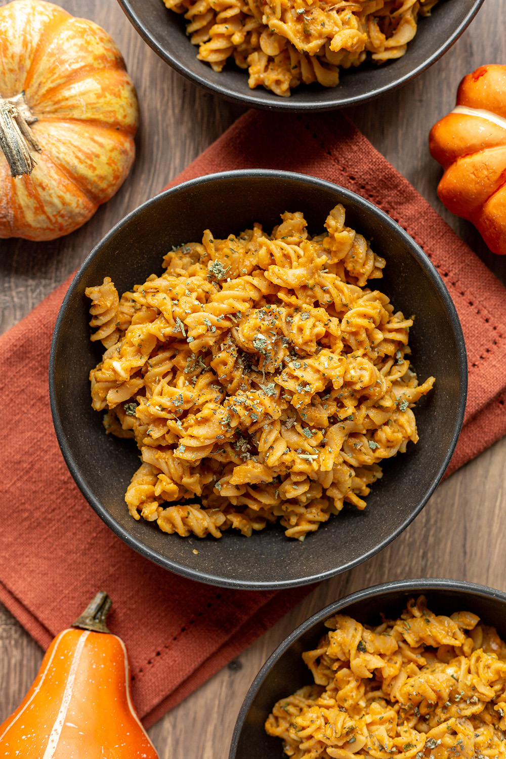 Creamy Pumpkin Pasta Recipe smothered in a mouth-watering pumpkin puree sauce